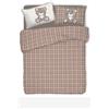 PELLECCHIA 1969 | Copripiumino Matrimoniale Fantasia Orsetto Tartan |100% Cotone | Made in Italy Completo di Sacco 250x200cm e 2 Federe 50x80cm, (Beige)