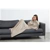 EASY HOME Coperta con Maniche, Plaid da Indossare, 130x170 cm, Coperta In Pile, Morbida e Calda, Poncho TV (Crema)