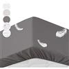 Sleepwise Premium - Lenzuolo Con Angoli, Coprimaterasso, 100% Microfibra Di Pile, Materassi Alti Fino A 30 cm, Öko-Tex, Senza Sostanze Nocive, Adatto Ad Allergici, Grigio Scuro, 180-200x200cm