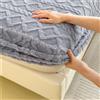Mateju Lenzuolo con Angoli in Pile Jacquard, Coprimaterasso in Inverno, Morbido, Caldo, Angolo Elastico Profondi da 28 cm per Letto Singolo, Matrimoniale, Una Piazza e Mezza (180x200cm,Grigio)