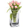 Casa Vivente Vaso da Fiori in Vetro con Incisione Romantica per Coppie, Motivo Bussola, Personalizzato con Nomi e Data, Accessori Decorativi Nozze, Idea Regalo Sposi