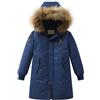 Generic Grandi Bambini Unisex Con Cappuccio Piumini Solido Capispalla Inverno Spessa Caldo Con Cappuccio Antivento Cappotto Giacche Ragazzo, Marina Militare, 7-8 Anni