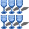 ARCA, Set 6 Calici in Vetro Colorato Cherry Blossom, Blu, 340 ml