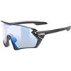 Uvex sportstyle 231 V, occhiali sportivi unisex, fotocromatico, comfort senza pressione e tenuta perfetta, black matt/blue, one size