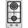 Phönix Germany Phönix Domino - Fornello a gas da incasso, in acciaio inox, a 2 luci, in acciaio inox, a gas propano/gas naturale con supporto massiccio