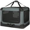Amazon Basics Trasportino portatile e pieghevole a 4 porte, Gatti, cani, conigli e altri piccoli animali, da viaggio, con lati morbidi, Grigio, L 91 cm x 61 cm x 61 cm