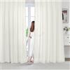 BellaHills Tende per Interni Corte 140x145cm 2 Pezzi Voile Tende Finestre Trasparenti per Soggiorno e Camera da Letto Moderne per la casa Bianco Avorio