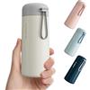 Exllena Borraccia Termica Piccola 250 ml, Borraccia Piccola da Borsetta con Manico Portatile, Mini Borraccia A Tenuta Stagna per Caffè e Latte（Beige）