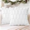 Artscope 2 Pezzi Natalizio Federe in Lana Corta Velluto Copricuscini Morbido Decorativo Fodere per Cuscino Lusso Stile per Divano Camera da Letto Natale Albero Bianco 60x60 cm