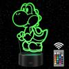 HooJtny Yoshi Lampada, Yoshi 3D Luce Notturna LED, Regalo per Bambini, Super Mario Party Jamboree, 16 Colori USB Ricaricabile con Telecomando