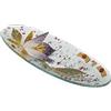 SOSPIRI VENEZIA Svuotatasca Piatto Soprammobile Decoro Floreale Vetro Murano Centrotavola Arredo Casa Idea Regalo Realizzato a Mano Made Italy (cm 28X11 Ovale)