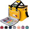 Hoshin Borsa Porta Lavoro a Maglia,Honshin Borsa Porta Gomitoli Uncinetto Portatile per Trasportare Progetti, Ferri da Maglia, Uncinetti, Gomitoli di Filato(Giallo)