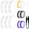 Swpeet 15 rotoli da 0,4 mm, 0,5 mm, 0,6 mm, 0,7 mm, 0,8 mm, 1 mm, filo elastico colorato e aghi per perline da 125 mm, con forbici a U, per gioielli
