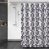 DUFU Tenda da Doccia Asciugatura Rapida Lavabile Impermeabile in Poliestere per Vasca da Bagno con 12 Ganci, Mosaico 180 x 200 cm