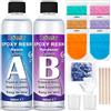 Roizefar Resina Epossidica Trasparente Kit 600ml, Rapporto 1:1 Starter Kit per Principianti Comprendente Resina e Di indurente, Pigmenti, Glitter, Resina per Creazioni, Gioielli Fai da Te, Legno