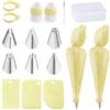 Lvjkes 16 Pezzi Kit Pasticceria, sac a Poche Riutilizzabile, Acciaio Inossidabile Beccucci sac a Poche, Facile da Pulire e Resistente, Adatto per Decorazioni di Torte, Crostate, Pasta Sfoglia, Giallo
