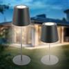 B.K.Licht - Lampada da tavolo a LED senza fili IP44 touch, dimmerabile a passi, batteria ricaricabile e sorgente luminosa intercambiabile, lampada da lettura, lampada da comodino, 36x10,5cm, antracite
