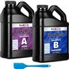 FansArriche Resina epossidica Trasparente, 128 oz/3780 ml Resin 1: 1 Rapporto; Rivestimento in Resina Sintetica, Trasparente, per Legno, creazioni artistiche, restauro