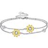 ONEFINITY Braccialetto Girasole/Mucca delle Highlands/Sole Luna Stella/Santa Muerte/Cranio/Croce/Cardinale in Argento Sterling 925, Gioielli Regalo per Donne, Ragazze e Figlie, Adjustable 7-9 units