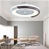 Gainy Ventilatori A Soffitto Con Illuminazione 80W Creativo Invisibile Plafoniera LED Fan Telecomando Dimmerabile Ultra-Silenzioso Lampadari Can Timing Salone Moderno Plafoniera Da Letto Luminaire,Nero