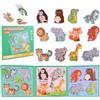 ASTARON Puzzle magnetico animale con 60pcs adesivi riutilizzabili per i bambini, 41 pezzi puzzle prescolare educazione apprendimento viaggi giocattoli auto attività aereo