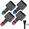 Yoassi 4pcs Mini Padelle per Raclette,Mini Piastra Raclette Antiaderente con 4 Spatole di Nylon,Misura Universale 4 Colori Manici Antiscottatura,Padelle Quadrate da Raclette per Fuso Uovo Fritto