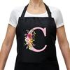 Sinekong Grembiuli da Donna con Iniziali, Impermeabile Regolabile Grembiule da Cucina con 2 Tasca, Regali per Mamma, Moglie, Fidanzata, Compleanno, Natale per Cucina Ristorante Bar Irrigazione Giardinaggio C