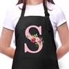 Sinekong Grembiuli da Donna con Iniziali, Impermeabile Regolabile Grembiule da Cucina con 2 Tasca, Regali per Mamma, Moglie, Fidanzata, Compleanno, Natale per Cucina Ristorante Bar Irrigazione, Giardinaggio S