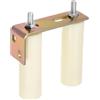 sourcing map Rullo guida per cancello scorrevole, 14,2 cm, regolabile, con staffa a forma di L, per ruote per porte scorrevoli, guide angolari in acciaio e guide rotonde, beige