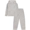thepyjamafactory Pigiama da donna grigio leopardato lungo in pile pigiama da donna, Grigio, 18-20