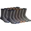 Dickies Men's Big and Tall Multi-Pack Dri-tech Moisture Control Crew Socks, Charcoal Bnd2, Shoe Size: 12-15