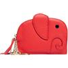 FORRICA Portafoglio Donna Piccolo Elefante Ragazze Vera Pelle Mini Moneta Borsa Simpatico Donna Corto Sottile Portafoglio con Cerniera Portamonete Leggero Portafogli Portachiavi Rosso