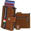 BEWMER v2 Portafoglio Uomo Slim in Vera Pelle Con Protezione RFID Anticlonazione - Porta Carte Di Credito Uomo E Donna Per 9 Tessere, Con Portamonete - Porta Tessere, Caffè Nero Premium