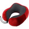 FANDARE Cuscino da Viaggio Memory Foam Cuscino per Il Collo a Forma di U Neck Pillow per Donna, Uomo,Adolescenti,Ufficio,Casa, Autobus/Aereo/Treno Viaggio,360 ° Supporto per collo & mento Rosso