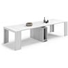 REDÒKASA Tavolo Consolle allungabile 100x46 (+5x50) modello ANDROMEDA MADE IN ITALY con 5 allunghe da 50 cm design moderno ideale per ingresso, soggiorno e sala da pranzo (Bianco Frassino)