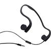 DESAV Cuffie di conduzione ossea cablata, jack audio da 3,5 mm, cuffie per la riduzione del rumore auricolare sportive per esterni con microfono per la corsa, lo sport, il fitness,Nero