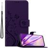 Cadorabo Custodia compatibile con Realme X2 PRO/Oppo Reno Ace in LILLA SCURO FIORE - Coperchio protettivo in design floreale con chiusura magnetica, funzione stand e slot per carte