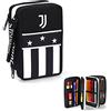 JUVE Juventus Astuccio Seven 3 Zip Completo di Cancelleria - Collezione Scuola 2021/2022-100% Originale - 100% Prodotto Ufficiale