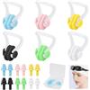 WYTNB 6 paia di fermagli nasali nuoto, 6 paia di tappi per le orecchie nuoto, clip per naso riutilizzabili, clip per naso con scatola di immagazzinaggio, clip per naso antiscivolo, tappi per le orecchie per