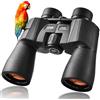 LUXUN Binocolo 10 x 50, binocolo per adulti con cinghia, tasca, 22 mm ED padiglione, BAK4 FMC, per portatori di occhiali, viaggi, caccia, birdwatching