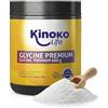 Kinoko life GLICINA PREMIUM 600 g 100% PURA | Cristallizzato | Senza nanoparticelle | Adatto ai vegani | Rigeneratore di collagene | Prevenzione delle lesioni muscolari | Non OGM
