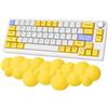 ZIYOU LANG Poggiapolsi per Tastiera a Nuvola Gialla, Poggiapolsi in Memory Foam Poggiamani per Tastiera, Set di Cuscini Comodi Antiscivolo Ergonomici, Supporto per Ufficio, Giochi, Laptop, Mac