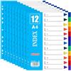 JIANTA Divisori A4 Multi-Colore - 10 Pack in Plastica per Raccoglitori ad Anelli, 11 Fori e Lista del Contenuto, per Cartelle a Leva