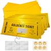 XAQAMY Set di 6 Biglietti d'Oro da Grattare Personalizzabili - Gratta e Vinci Fai da Te con Adesivi e Buste Sorpresa VIP per Cinema, Viaggio, Compleanno