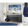 Dmora - Credenza Pino, Madia da Cucina a 3 Ante, Buffet da Soggiorno, 100% Made in Italy, cm 150x40h81, Antracite Lucido