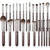 Jessup Pennelli Make Up Set pennelli trucco professionali 25 pezzi sintetici alta qualità fondotinta Ombretto Sfumatura Correttore Fard Contorno Terra Abbronzante Eyeliner Marrone brillante T511