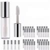 Leinggg Mini tubo vuoto per lucidalabbra, Tubi per Lucidalabbra con Bacchetta, 45 pezzi mini balsamo per labbra da 1,2 ml bottiglia carina contenitore cosmetico vuoto tubo lucidante da viaggio