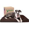 Furhaven XXL Orthopedic Dog Bed Ultra Plush Faux Fur & Suede Mattress w/Removable Washable Cover - Chocolate, Jumbo Plus (XX-Large)