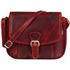 STILORD 'Violeta' Borsa a Tracolla in pelle Borsetta Donna Borsa a Mano Piccola Vintage con Tracolla Clutch Pochette Classica in Cuoio, Colore:kara - rosso