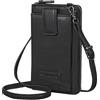 STILORD 'Nelly' Borsa per Telefono a Tracolla Pelle Borsa a Tracolla con Tasca Portamonete Piccolo Portafoglio per Smartphone Borsetta Porta Cellulare Vintage, Colore:nero
